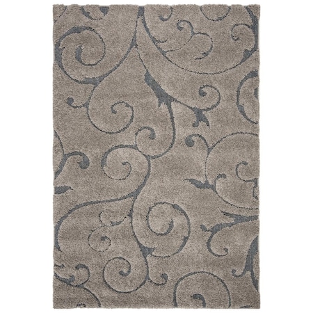 Safavieh 2 x 7 x 3 in. Contemporary Shag Power Loomed Area RugCream & Light Blue SG455-1160-27